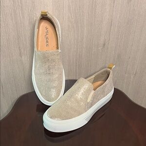 Gold Suede Slip-On Gia Sneakers NWOT